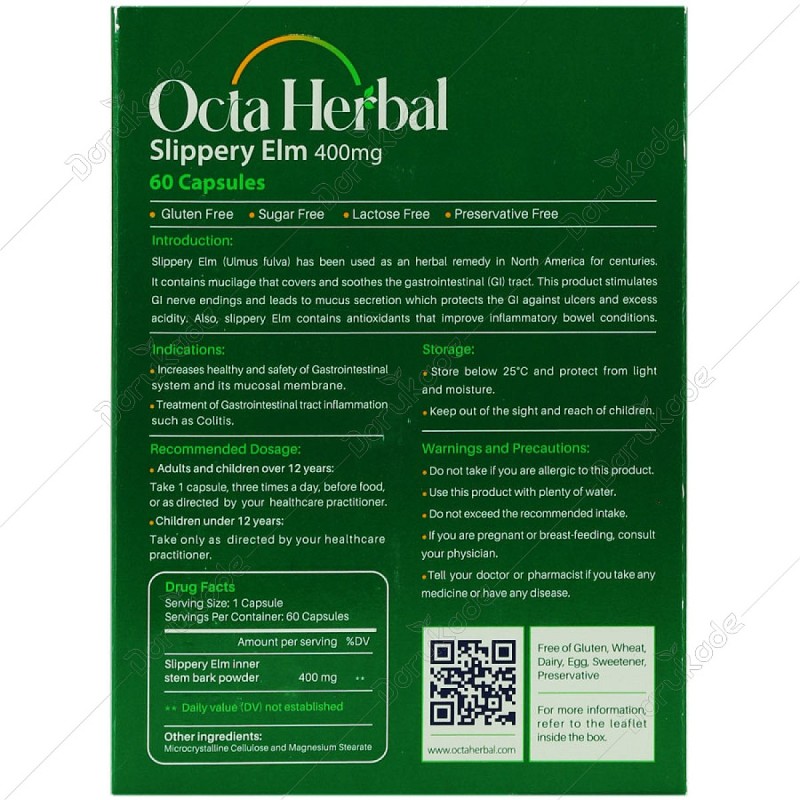 Octa Herbal Slippery Elm 400 mg